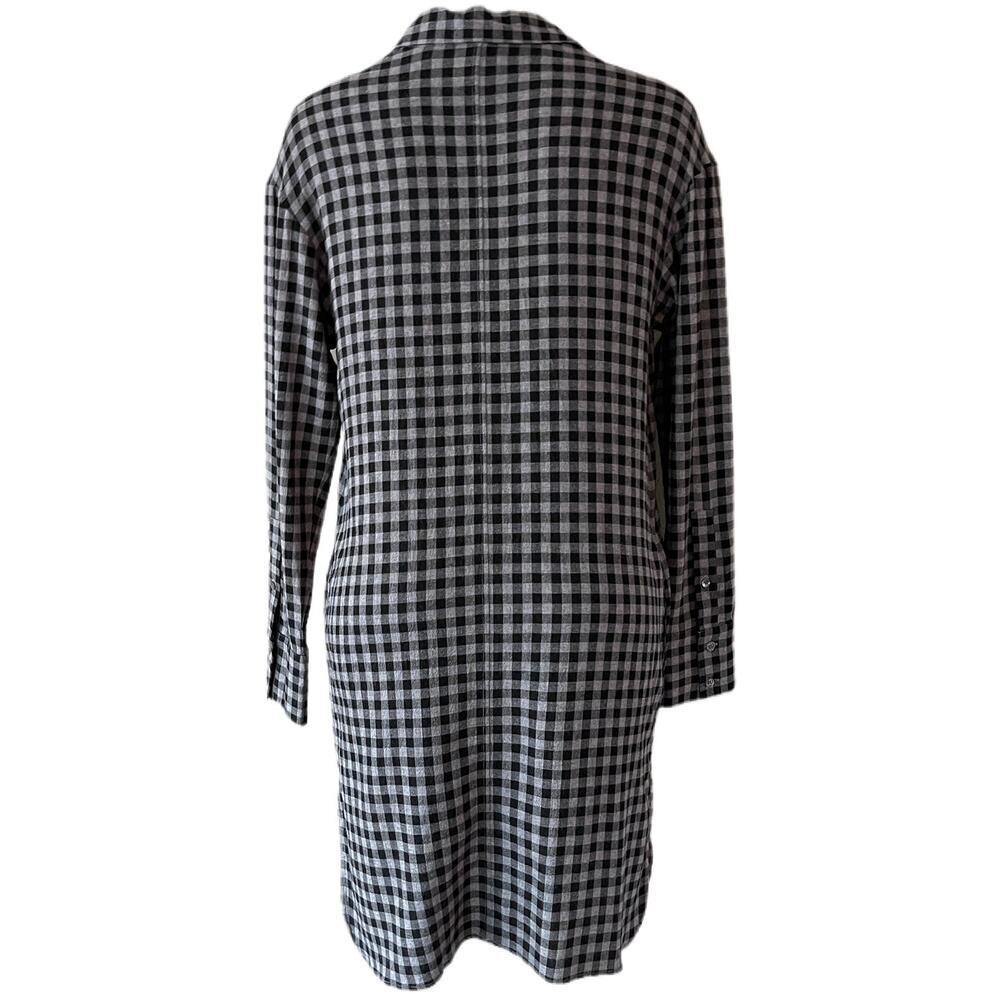 THEORY SOFT GINGHAM PANEL FRONT SHIRTDRESS DRESS SZ S $336 - Picture 2 of 5